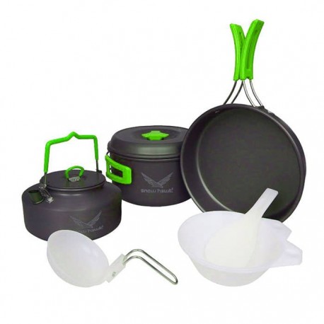 ست ظروف دو نفره درب فلزی اسنوهاک مدل SN.D55A رنگ سبز