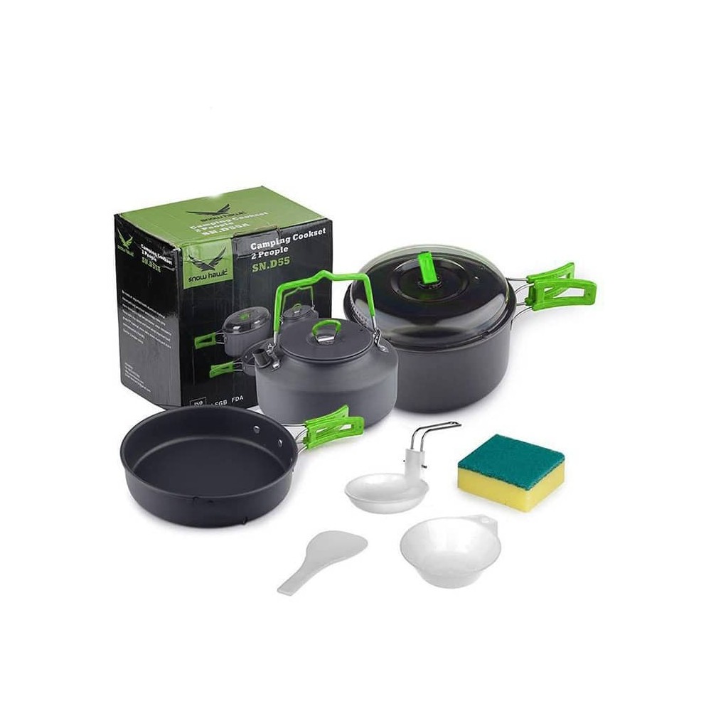 ست ظروف دو نفره مسافرتی اسنوهاک کد SN.D55 رنگ سبز