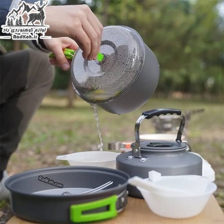 ست ظروف دو نفره کوهنوردی اسنوهاک کد SN.D55 رنگ سبز