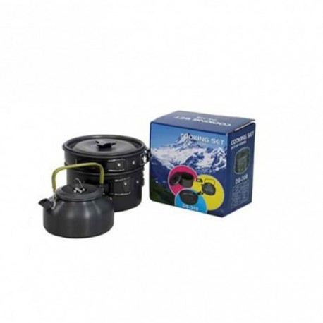 خرید ست ظروف Cooking Set مدل DS-308 رنگ مشکی