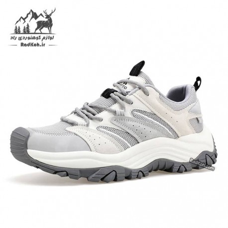 کتانی پیاده روی مردانه هامتو مدل 150459A-1 رنگ طوسی روشن