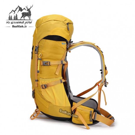 کوله پشتی طبیعت گردی کله گاوی مدل سامیت 40+5 لیتری کد KA-8134 رنگ زرد