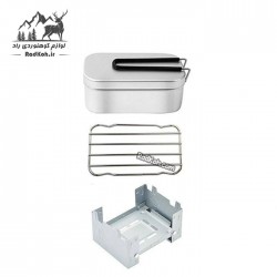ست آشپزی طبیعت گردی و ظرف غذا یک نفره رنگ استیل