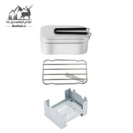 ست آشپزی طبیعت گردی و ظرف غذا یک نفره رنگ استیل