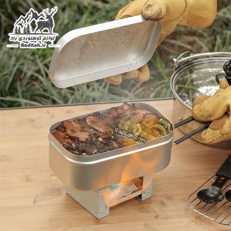 ست آشپزی کمپینگ و ظرف غذا یک نفره رنگ استیل