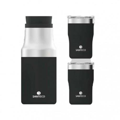 ﺳﺖ ﻓﻼﺳﮏ و ﻟﯿﻮان دو ﺟﺪاره ﺳﺎﻧﺘﮑﻮ 1 لیتر رنگ مشکی