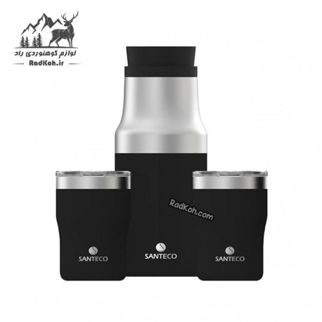 ﺳﺖ ﻓﻼﺳﮏ و ﻟﯿﻮان دو ﺟﺪاره ﺳﺎﻧﺘﮑﻮ ﻣﺪل Molle ظرفیت 1200 میلی لیتر رنگ مشکی