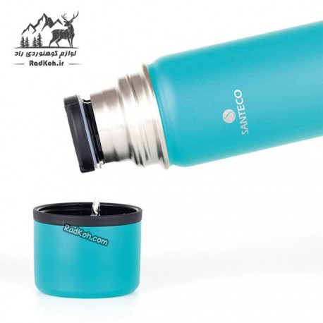 فلاسک سانتکو 500 میلی لیتر رنگ آبی فیروزه ای	