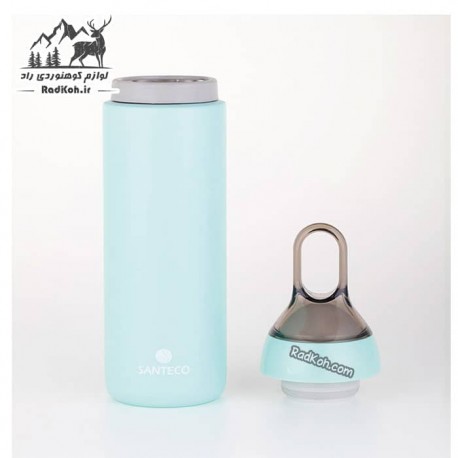 قمقمه سانتکو 0.5 لیتر رنگ آبی فیروزه ای