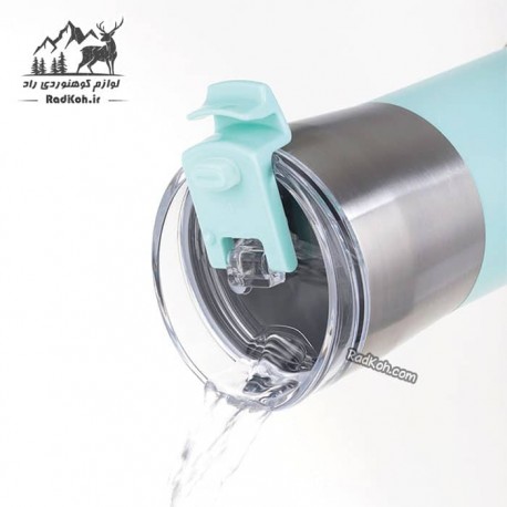 ماگ سفری سانتکو 500 میلی لیتری رنگ آبی فیروزه ای