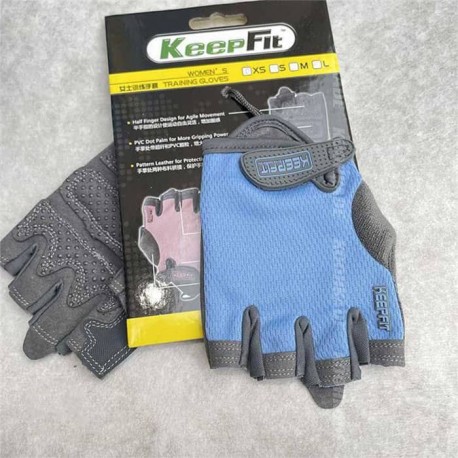 دستکش طبیعت گردی نیم پنجه زنانه KeepFit رنگ آبی
