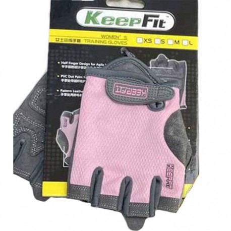 دستکش ورزشی نیم پنجه زنانه KeepFit رنگ صورتی