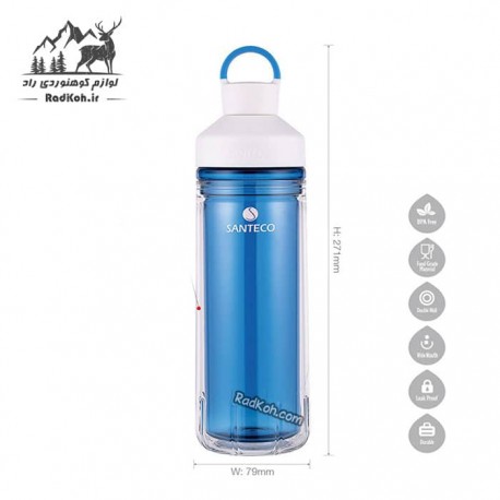 قمقمه ورزشی 590 میلی لیتر سانتکو رنگ آبی