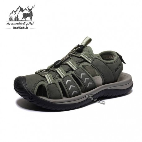 صندل مردانه  پیاده روی سیکس تن مدل Sahand رنگ سبز تیره