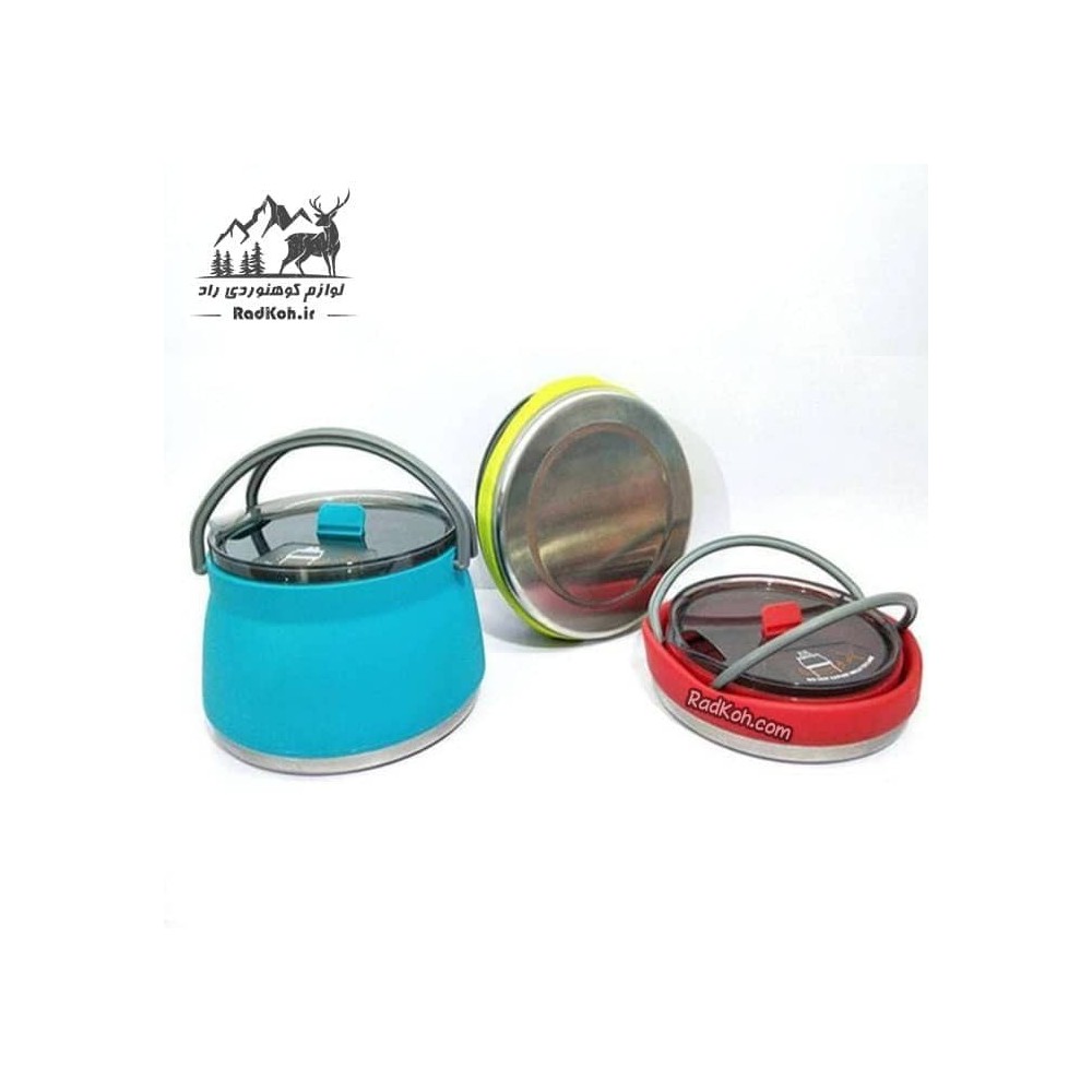 کتری سیلیکونی تاشو مدل Camping Kettle یک لیتر 