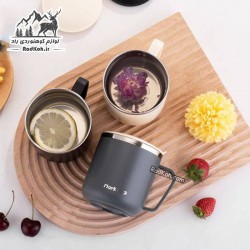 لیوان سفری استیل درب دار M13012-2 رنگ طوسی