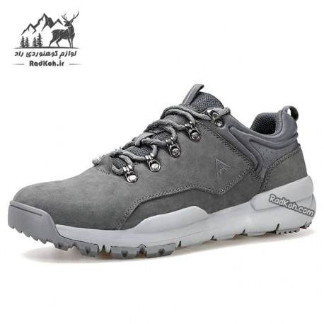 کفش چرم پیاده روی مردانه هامتو مدل 340604A-2 رنگ خاکستری تیره