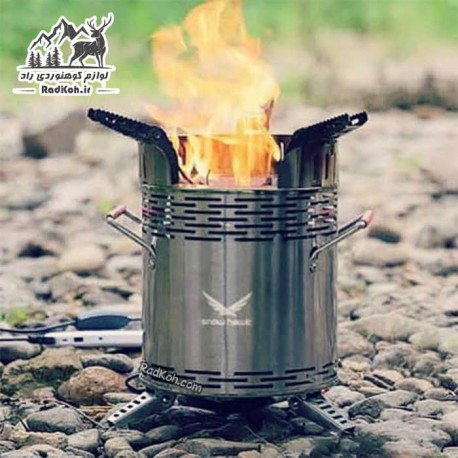 اجاق طبیعت گردی فن دار اسنوهاک مدل SN.Q16 رنگ استیل