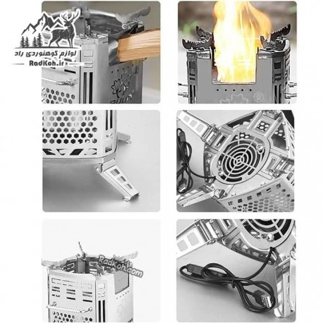 اجاق مسافرتی فن دار اسنوهاک مدل SN.Q16 رنگ استیل