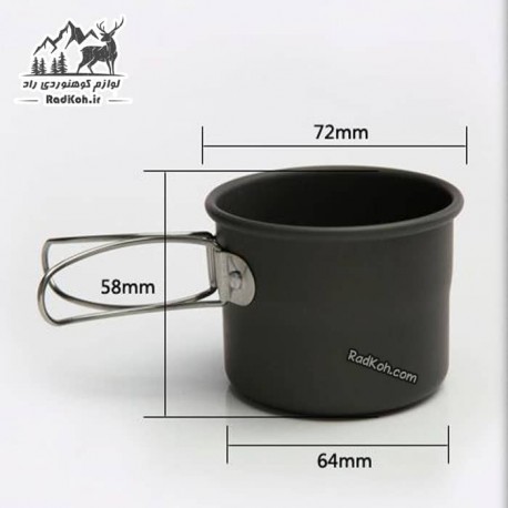 لیوان آلومینیومی 150 میلی لیتر Alocs مدل TW-402 رنگ مشکی