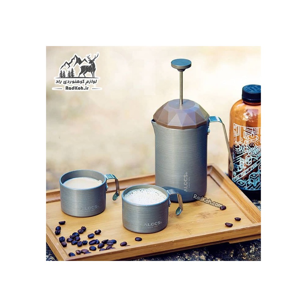 لیوان مسافرتی آلومینیومی Alocs مدل TW-426 رنگ خاکستری تیره