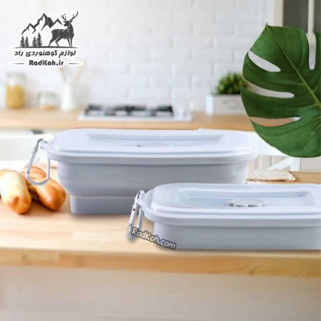 ظرف سیلیکونی تاشو 1 لیتر مدل K100 رنگ طوسی