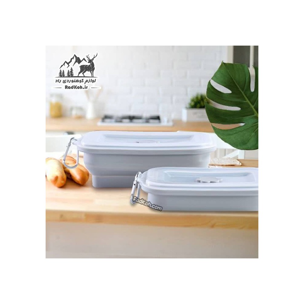 ظرف سیلیکونی تاشو 1 لیتر مدل K100 رنگ طوسی