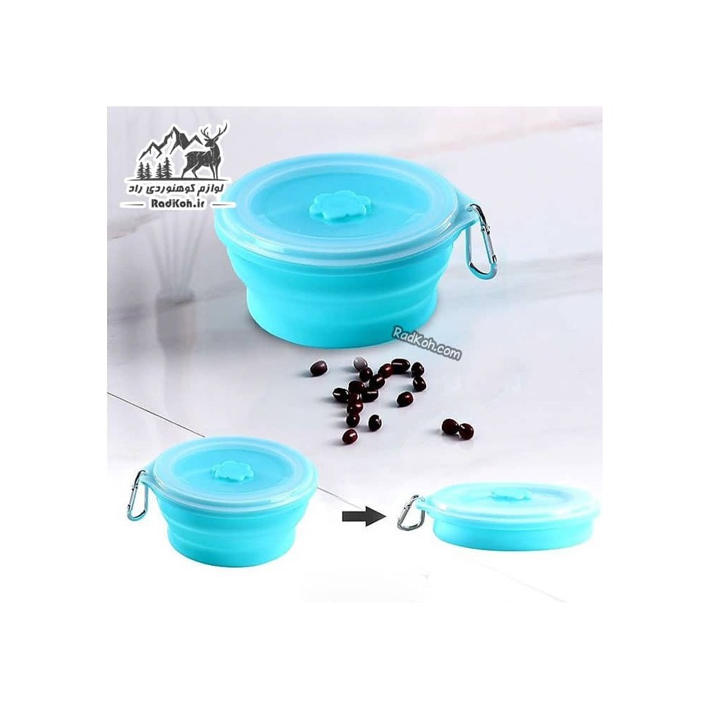 ظرف تاشو 600 میلی لیتر رنگ آبی فیروزه ای