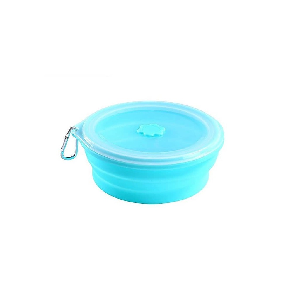 ظرف تاشو 600 میلی لیتر مدل D60 رنگ آبی فیروزه ای