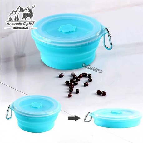 ظرف مسافرتی تاشو 1 لیتر مدل D100 رنگ آبی فیروزه ای