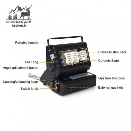 اجاق و بخاری پرتابل Happy Home مدل HH-808B رنگ مشکی