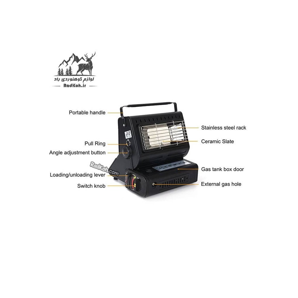 اجاق و بخاری پرتابل Happy Home مدل HH-808B رنگ مشکی