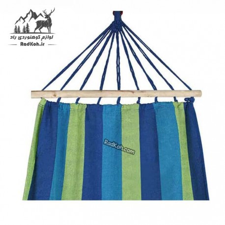 تخت آویز ننو یک نفره چوبدار رنگ آبی