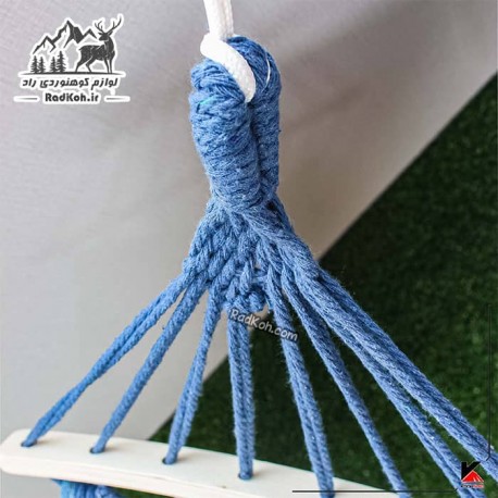 تخت آویز ننو طبیعت گردی یک نفره چوبدار رنگ آبی