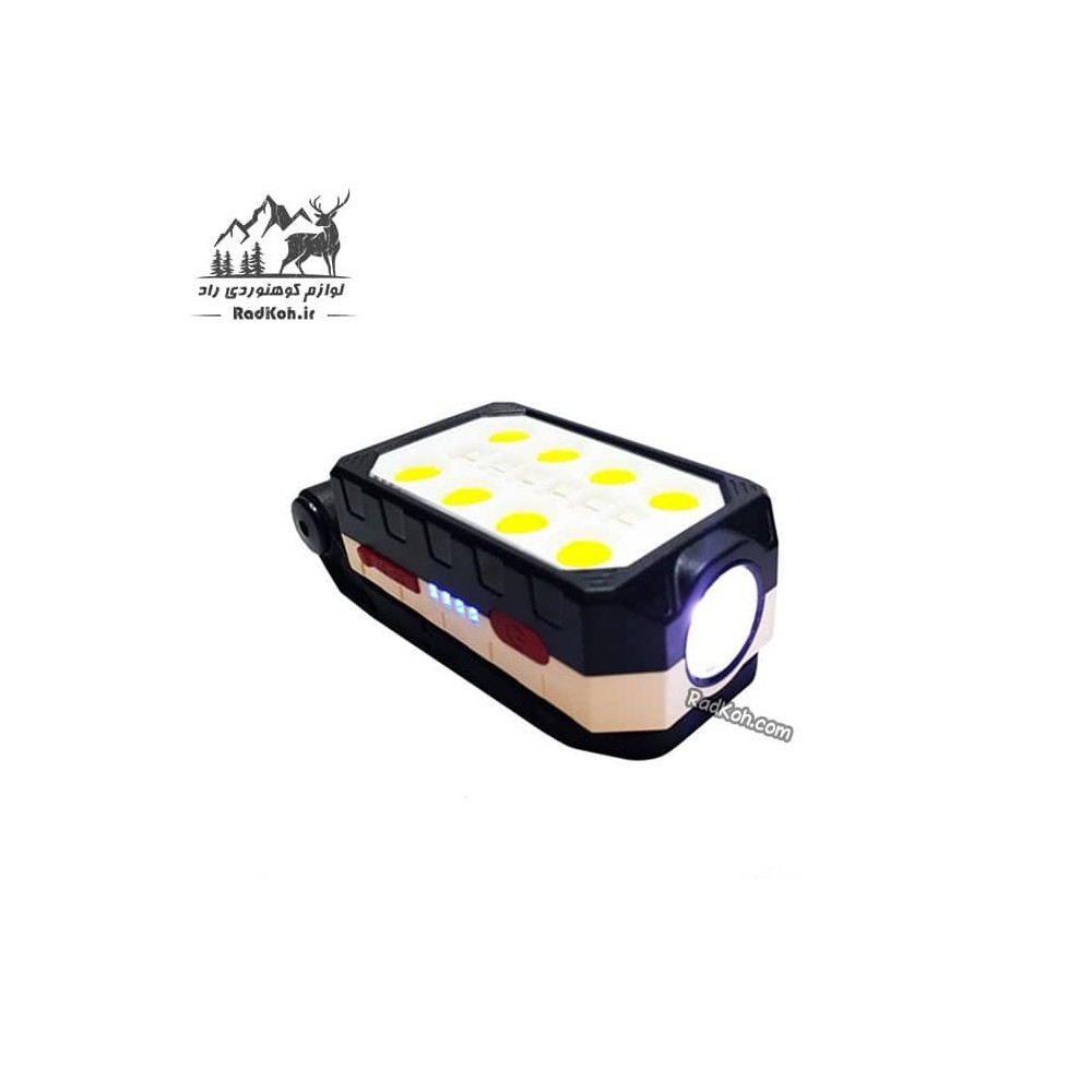 چراغ شارژی کمپینگ پایه دار مدل W599B رنگ مشکی