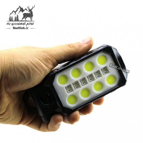 چراغ شارژی کمپینگ پایه دار مدل W599B رنگ مشکی