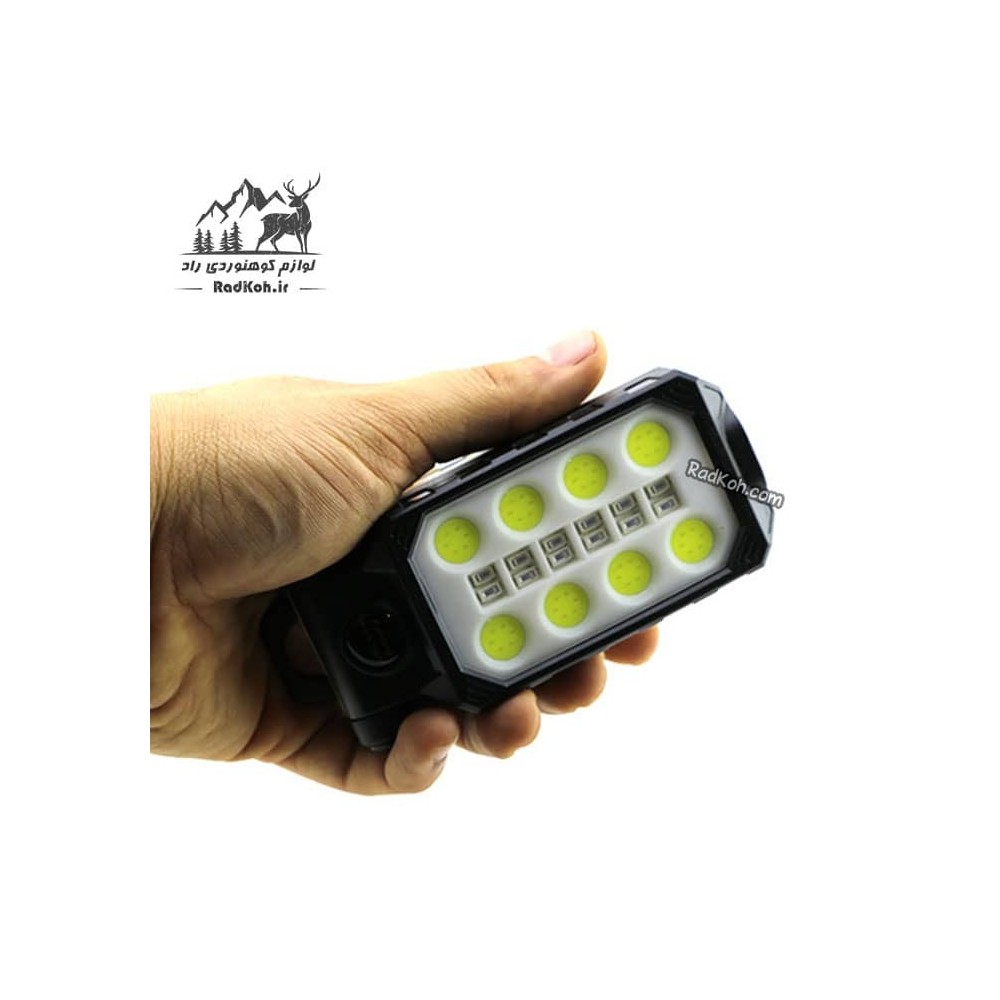 چراغ شارژی کمپینگ پایه دار مدل W599B رنگ مشکی