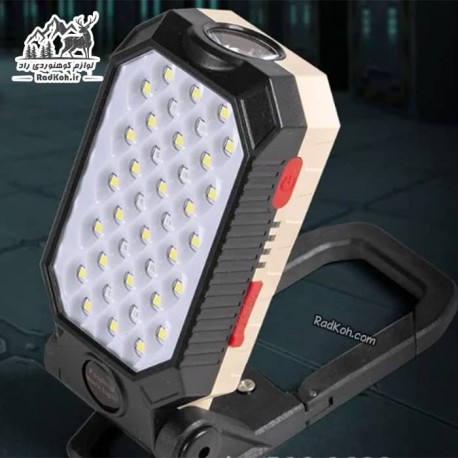 چراغ کمپینگ شارژی پایه دار W598B رنگ مشکی