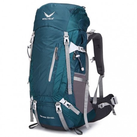 کوله پشتی کوهنوردی 55+10 لیتری snowhawk Sirwan ka8074 سبز کله غازی