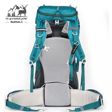 کوله پشتی کوهنوردی 50+10 لیتری snowhawk Sirwan KA-8098 رنگ سبز کله غازی