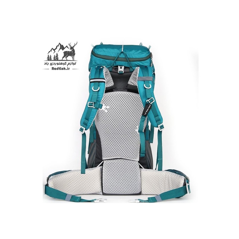 کوله پشتی کوهنوردی 50+10 لیتری snowhawk Sirwan KA-8098 رنگ سبز کله غازی