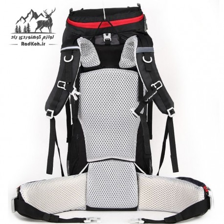 کوله پشتی کوهنوردی 50+10 لیتری snowhawk Sirwan KA-8098 رنگ مشکی/طوسی