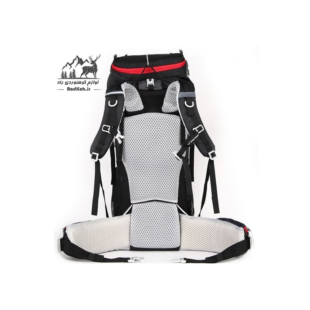 کوله پشتی کوهنوردی 50+10 لیتری snowhawk Sirwan KA-8098 رنگ مشکی/طوسی