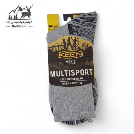 جوراب کوهنوردی مردانه ساق بلند کین KEEN رنگ طوسی