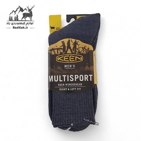 جوراب کوهنوردی مردانه ساق بلند کین KEEN رنگ خاکستری تیره