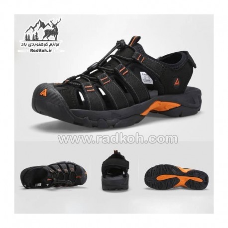 صندل هامتو مردانه مدل 710445A-6 رنگ مشکی/نارنجی