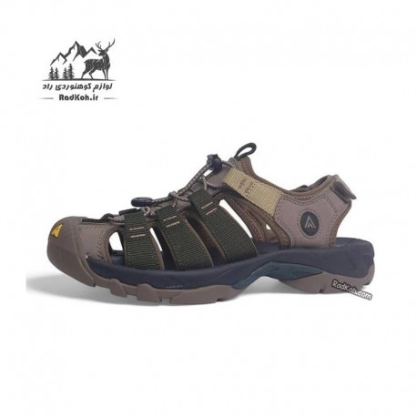 صندل جلو بسته مردانه هامتو مدل 710445A-14 رنگ خاکی/مشکی