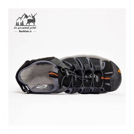 صندل پیاده روی مردانه هامتو مدل 710445A-16 رنگ مشکی/خاکستری تیره
