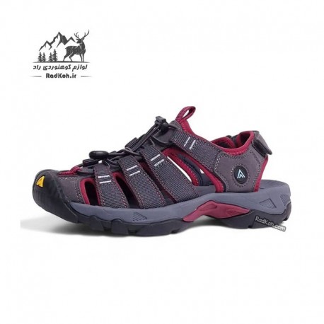 صندل زنانه مدل 710445B-22 رنگ خاکستری/زرشکی