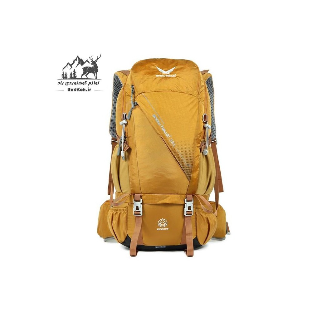 کوله پشتی کوهنوردی 38 لیتری snowhawk KA-1713 رنگ خردلی